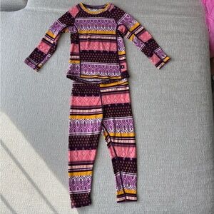 Striped Kids Pajama Set in Pink and Purple